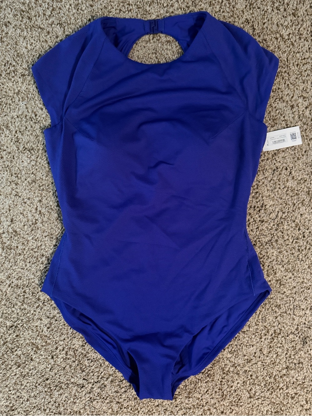 SPANX Woman’s Azura Blue Cap Sleeve One-Piece Pique size 1X